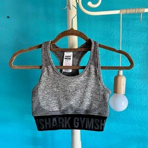 GymShark Flex Sports Bra XS Heather gray & black